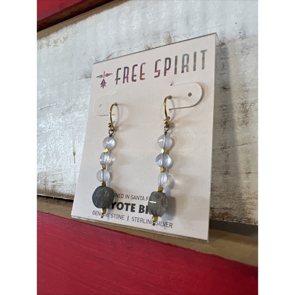 Peyote Bird Earrings Free Spirit genuine stone sterling silver Santa Fe NM - Picture 4 of 4